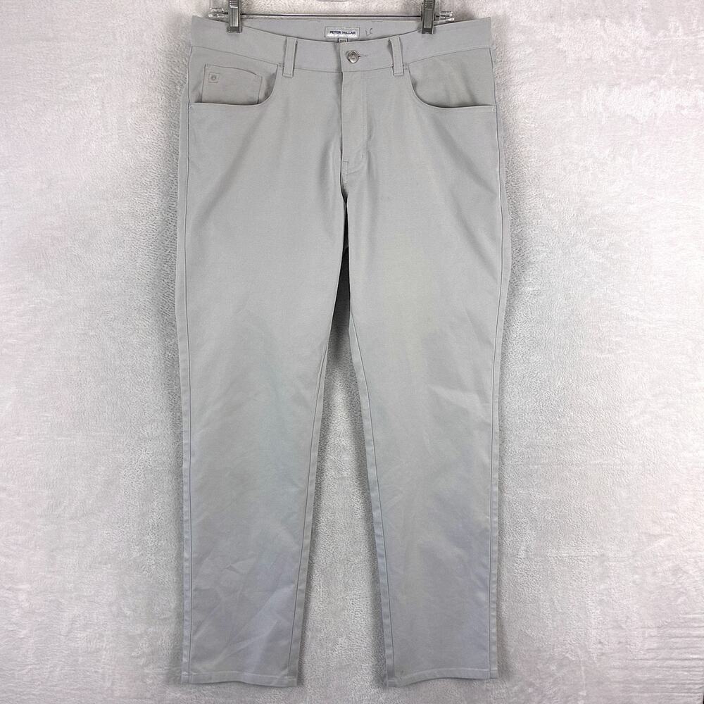 Peter Millar Pants Mens 33x32 (34x30) Gray EB66 5 Pocket Performance Chino Golf